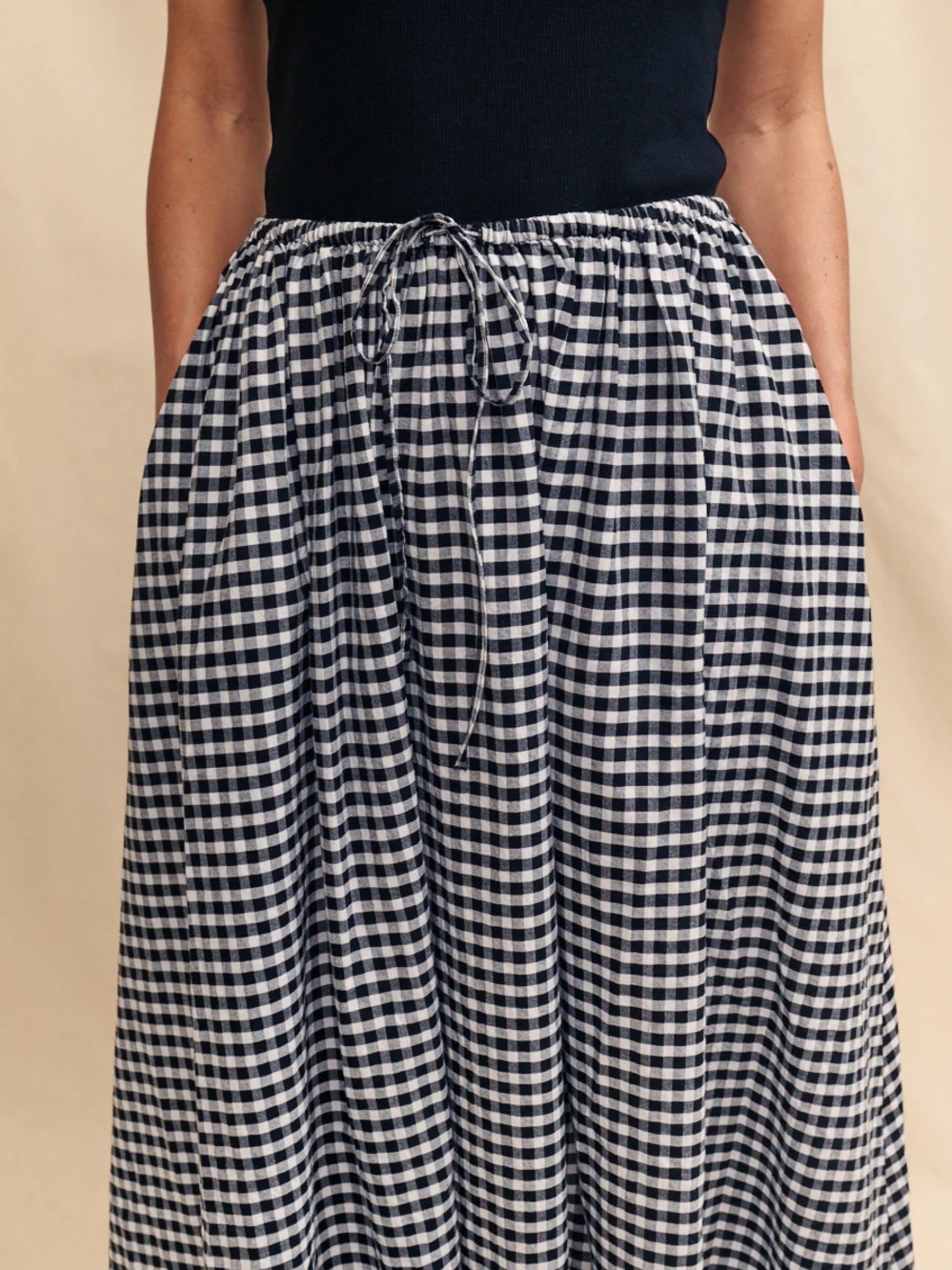 Nobody’s Child | Black Gingham Midi Skirt | 12 - Picture 2 of 10